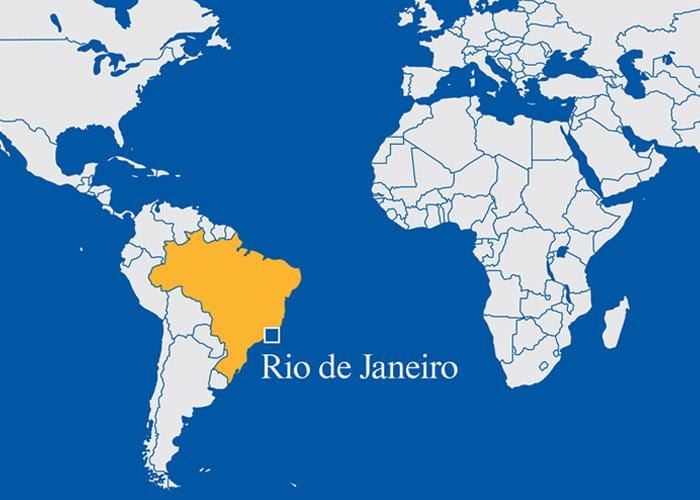 hartë të botës duke treguar Rio de Janeiro