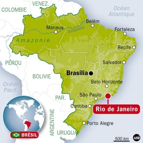 harta e brazilit dhe Rio de Janeiro