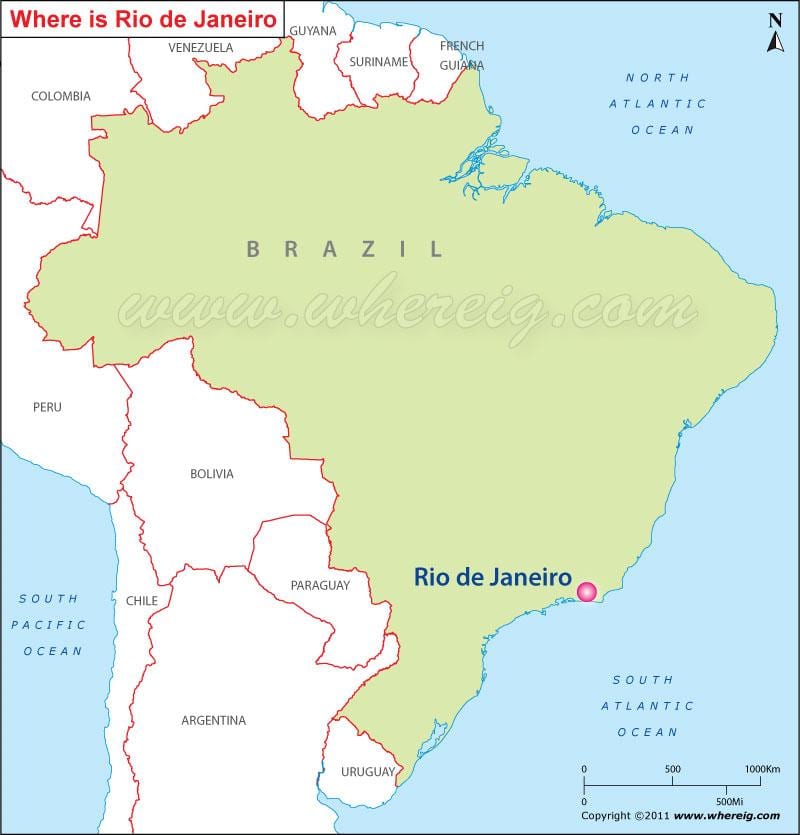 tregojnë Rio de Janeiro në një hartë