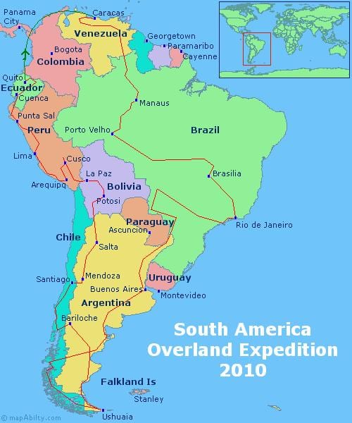 hartën e amerikës së jugut Rio