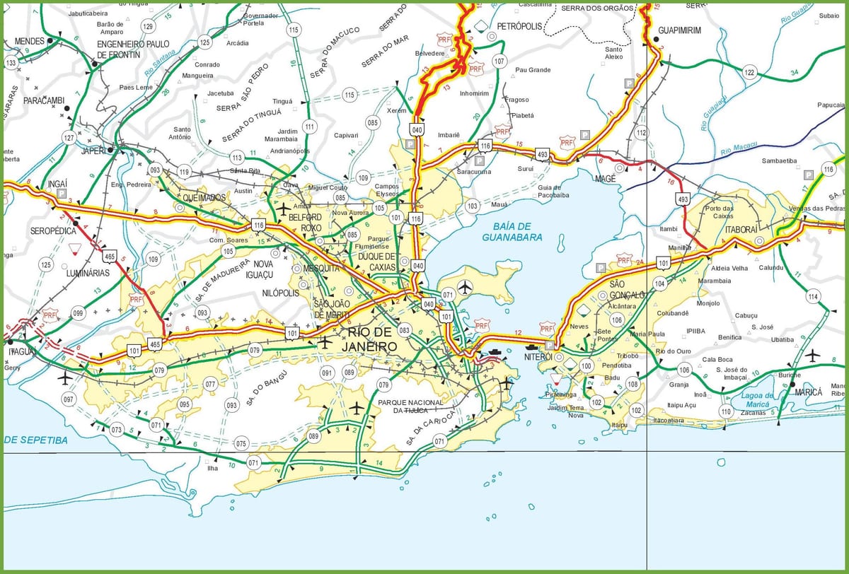 Rio de Janeiro hartën e rrugës