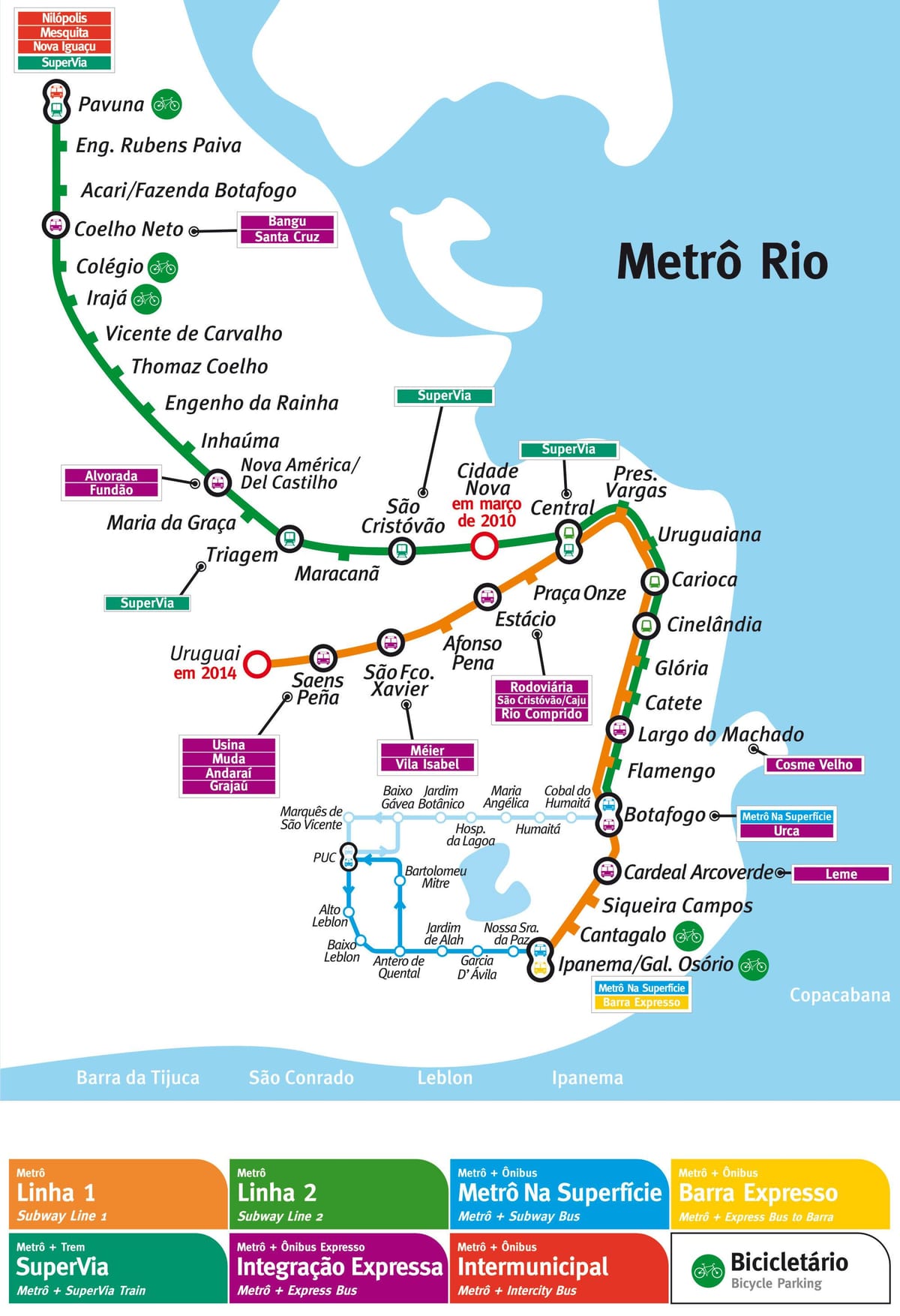 harta metro Rio de Janeiro